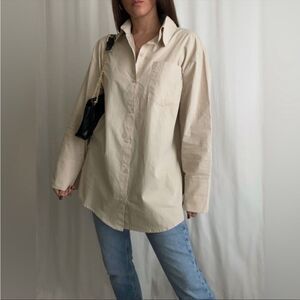 JANE button up top, beige